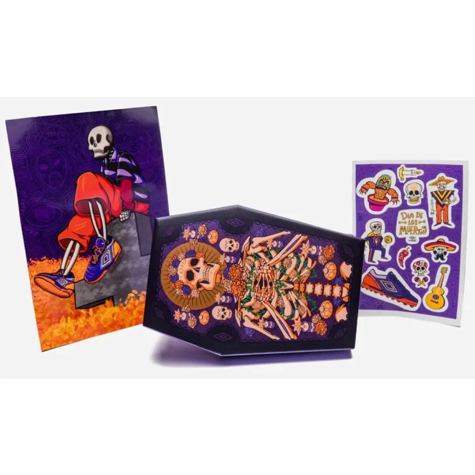 Chuteira Umbro Pro 5 Bump Día de Los Muertos Futsal Roxa