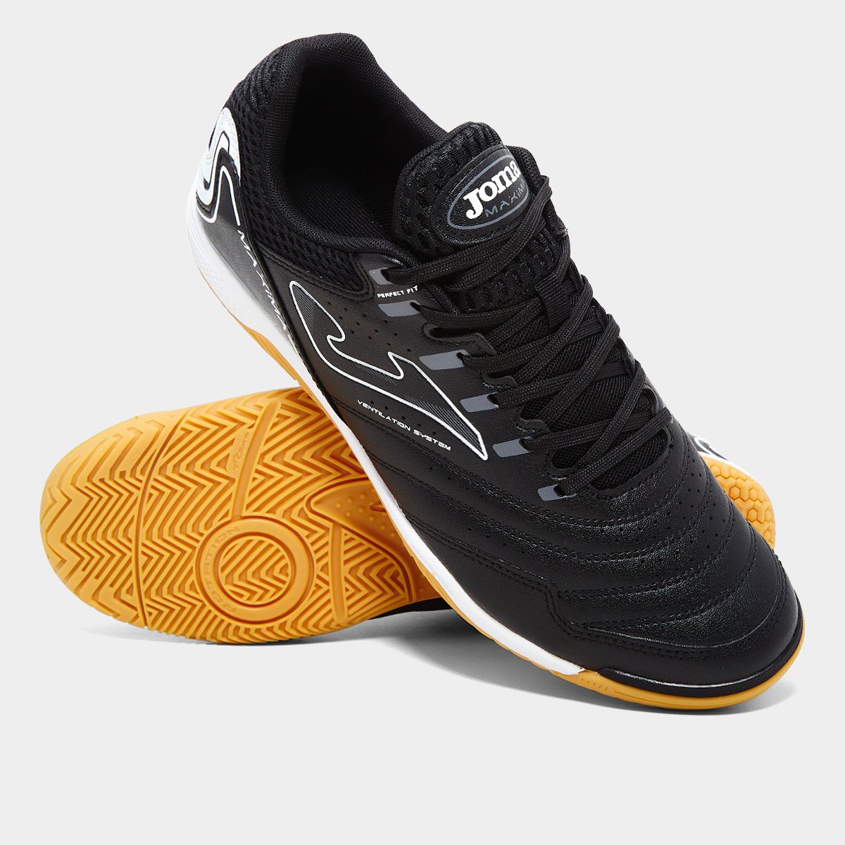 Chuteira Futsal Joma Maxima Unissex – Preto+Branco