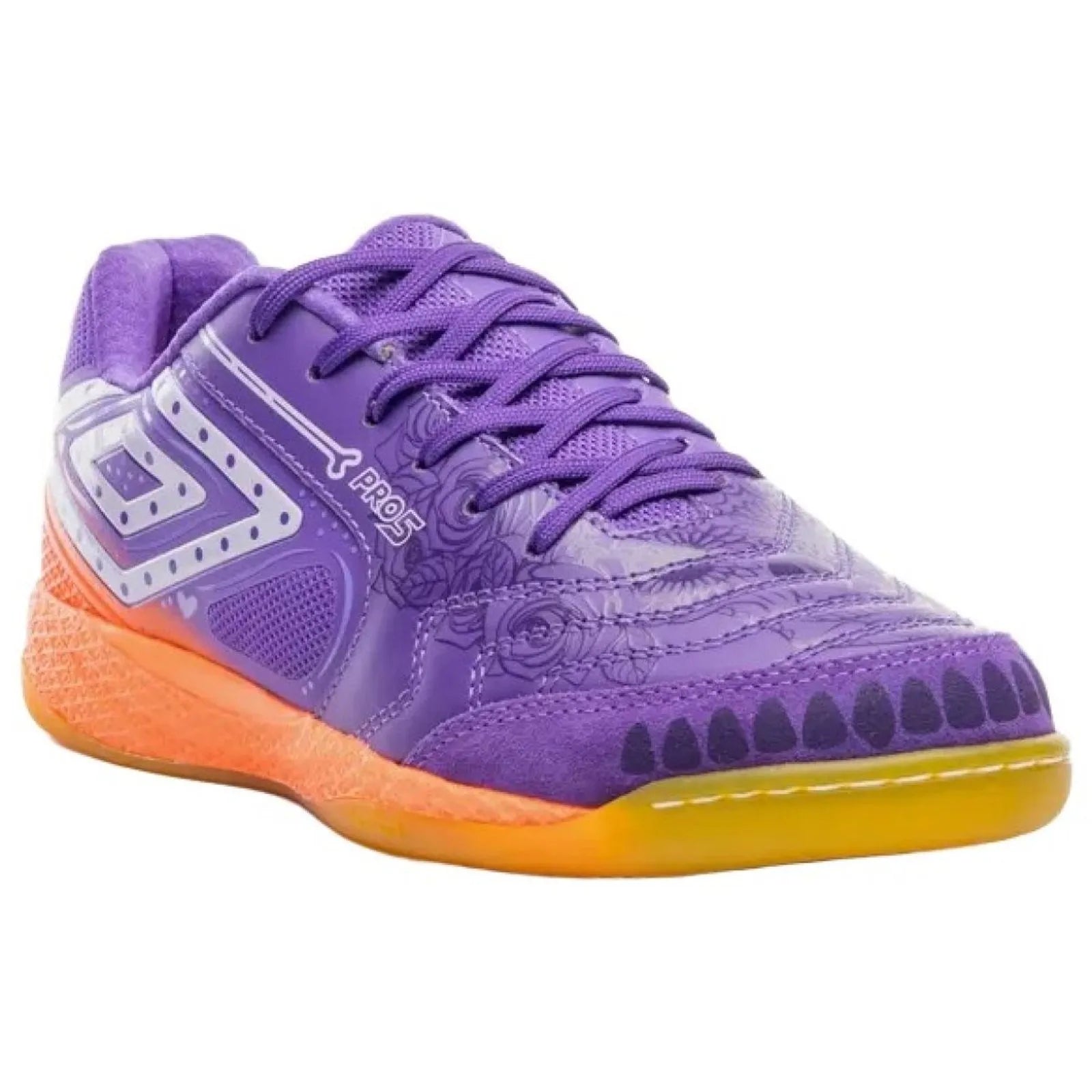 Chuteira Umbro Pro 5 Bump Día de Los Muertos Futsal Roxa