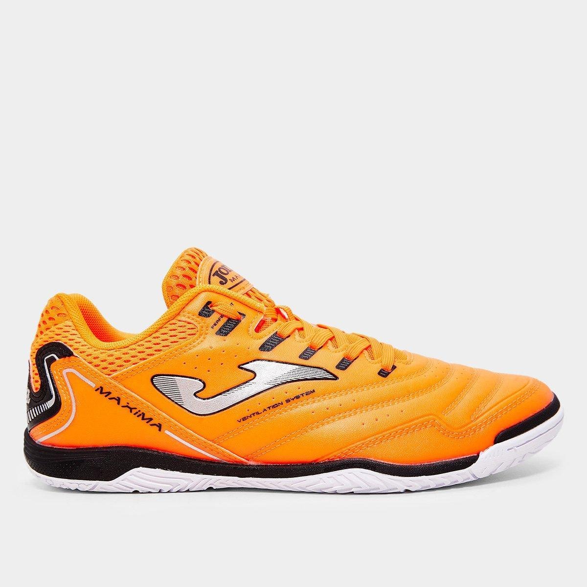 Chuteira Futsal Joma Maxima Unissex – Laranja+Preto